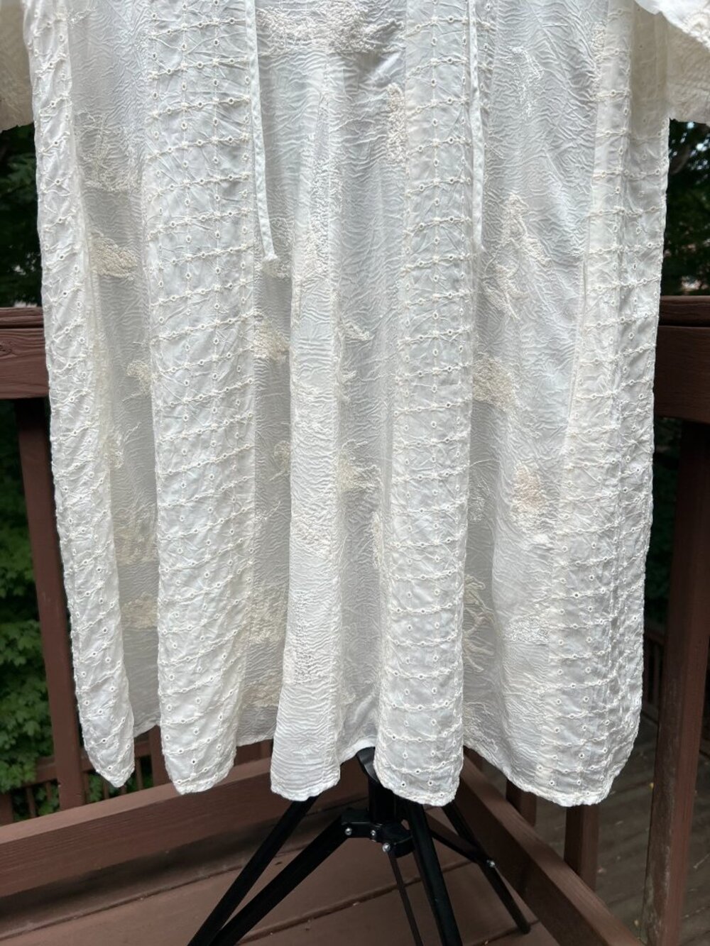 NWOT Johnny Was Horse Embroidered Boho Knee Length Dress Cream Size S - Picture 5 of 12